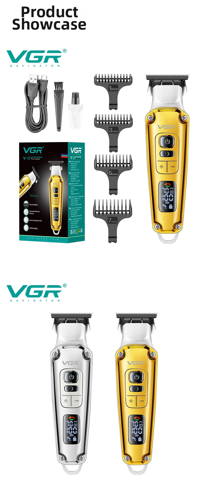 Professional Rechargeable Hair Clipper For Men Salon Styling Tool_voghion.com