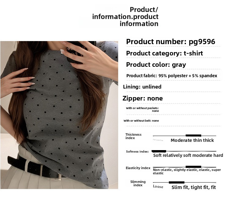 Summer New Polka Dot Printing Round Neck Loose Casual Women's T-shirt_ecoleips.com