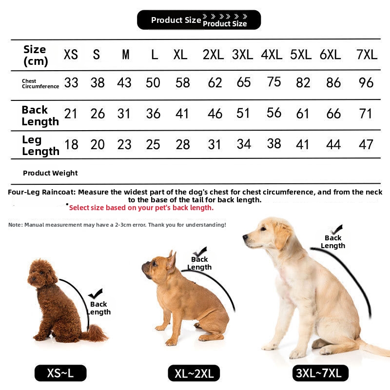 Imperméable pour chien à quatre pattes, vêtement d'extérieur pour animaux de compagnie (Golden Retriever, Bouledogue français, Carlin, Labrador, Chat)._voghion.com