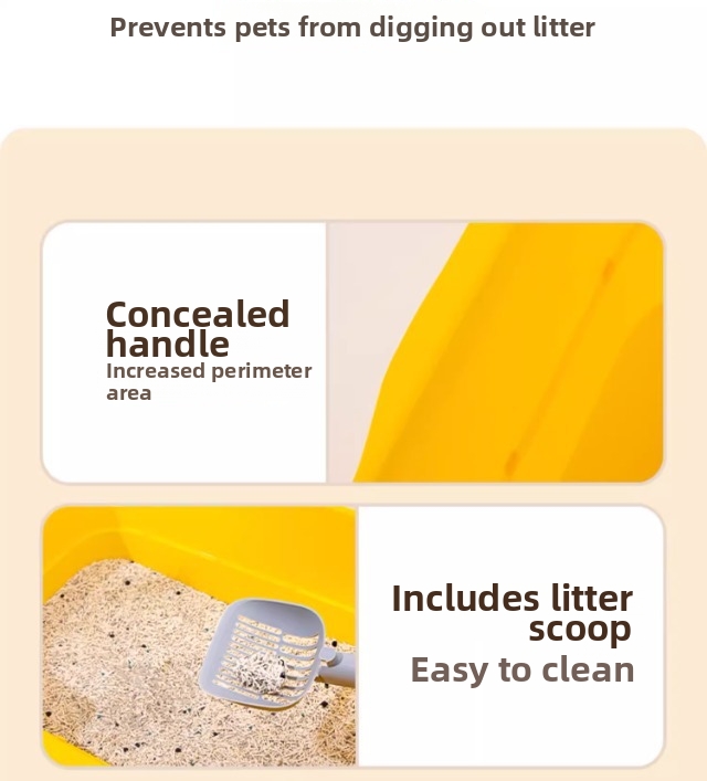 Extra Large Cat Litter Box Splash Proof And Odor Proof Toilet_voghion.com