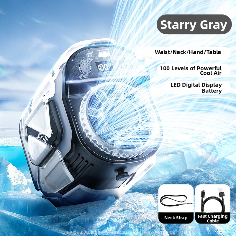 USB Rechargeable Outdoor Waist Mounted Fan High Speed Clip On Neck Mounted Mini Portable Fan For Construction Sites_voghion.com