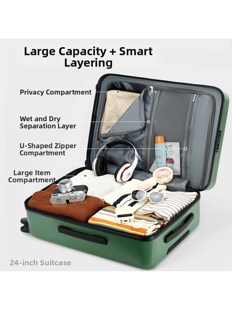 Red Carry On Suitcase Large Capacity Rolling Luggage With Wheels_voghion.com