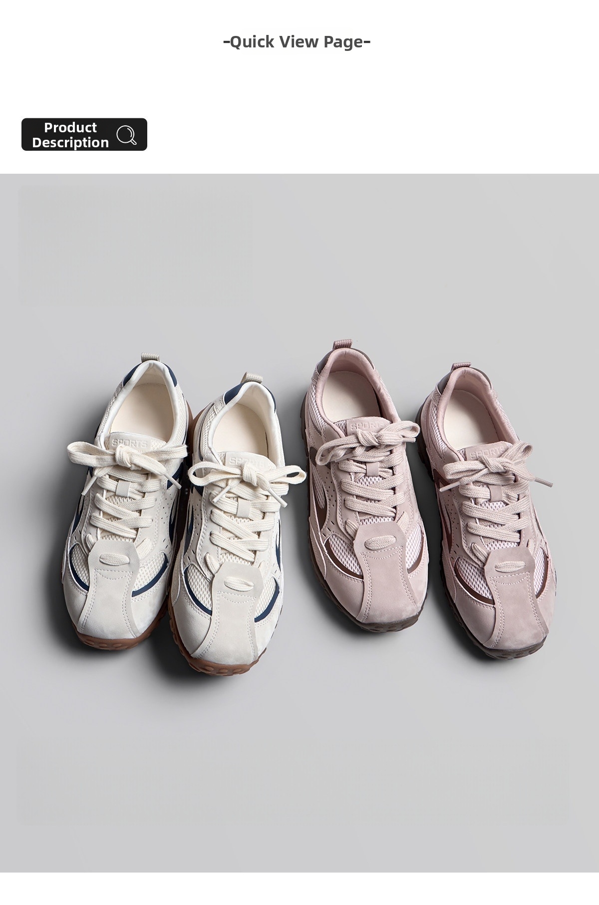 Pink Leather German Training Shoes Hidden Wedge Heel Casual Versatile Retro Style for Women Spring 2026 New Arrival Petite Size_vogvips.com