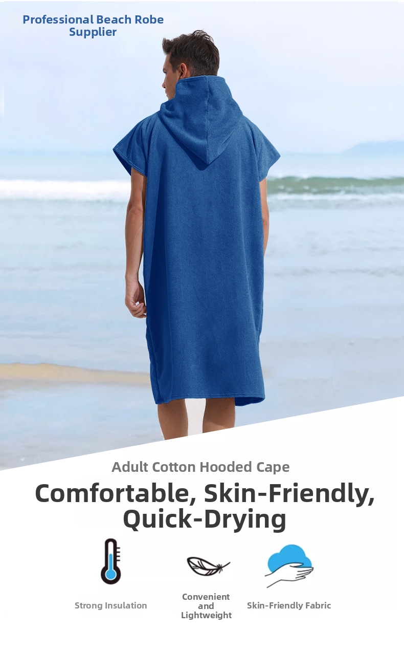 Serviette de plage unisexe croisée en microfibre avec fermeture éclair, idéale pour la natation et le surf, et peignoir de rechange._voghion.com