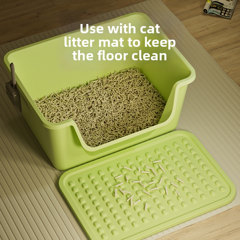 Extra Large Anti Splash Cat Litter Box Open Type Semi Enclosed Pet Supplies For Cats_voghion.com