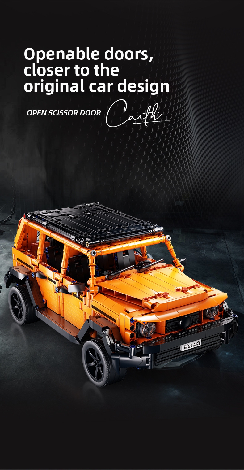 Jeu de construction de véhicule tout-terrain orange compatible, jouet éducatif de course automobile pour garçons, cadeau d'anniversaire idéal._voghion.com