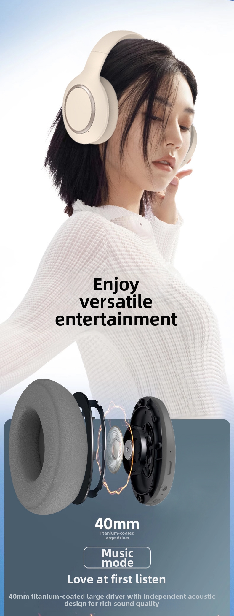 Écouteurs intra-auriculaires Bluetooth True ANC P6066 avec réduction de bruit active et longue autonomie pour la musique et les jeux._voghion.com