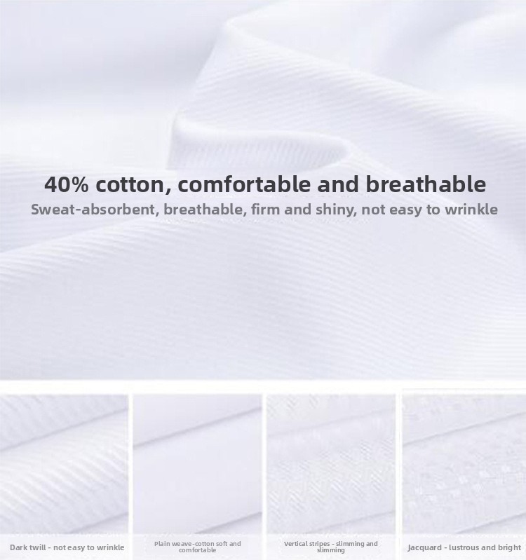 Camicia bianca uomo maniche lunghe cotone stile business casual_voghion.com