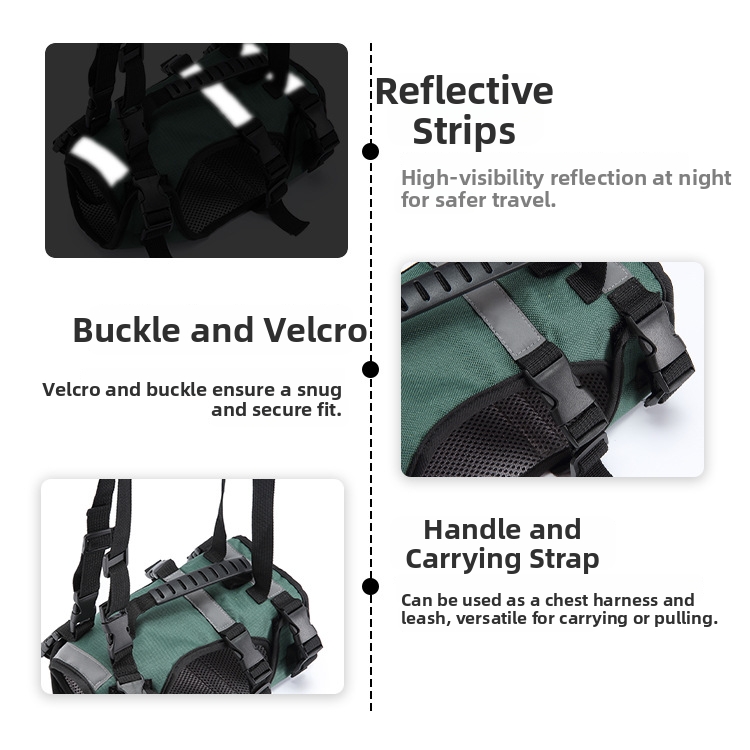 Pet Harness Dog Leash Car Ride Assist Stair Uphill Walking Aid Waist Support Belt_voghion.com