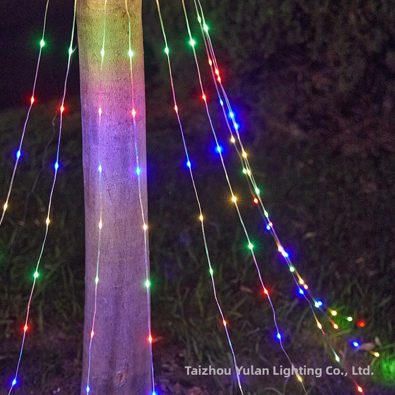 Luce notturna a LED con effetto cascata di stelle e meteore, ideale per esterni, cortili, feste di Natale e altre occasioni speciali._voghion.com