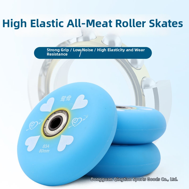 PU Roller Skate Wheels For Inline And Street Skating Wear Resistant Elastic PU Ice Skate Wheels Repair Accessories For Skating_voghion.com