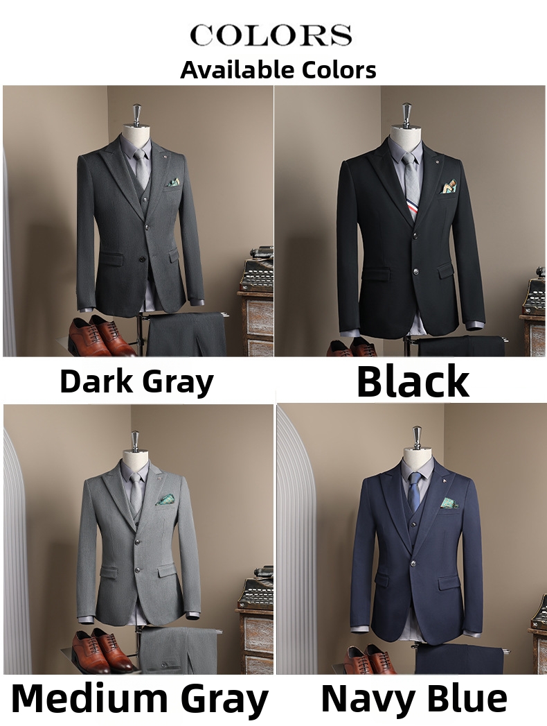 Herren Anzug Dreiteilig Elegant Für Business Und Hochzeit_voghion.com