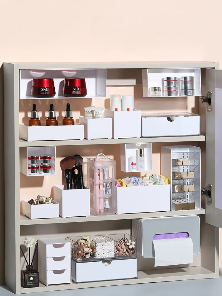 Mirror cabinet storage box toilet toilet, cosmetics lipstick lipstick, bathroom cabinet