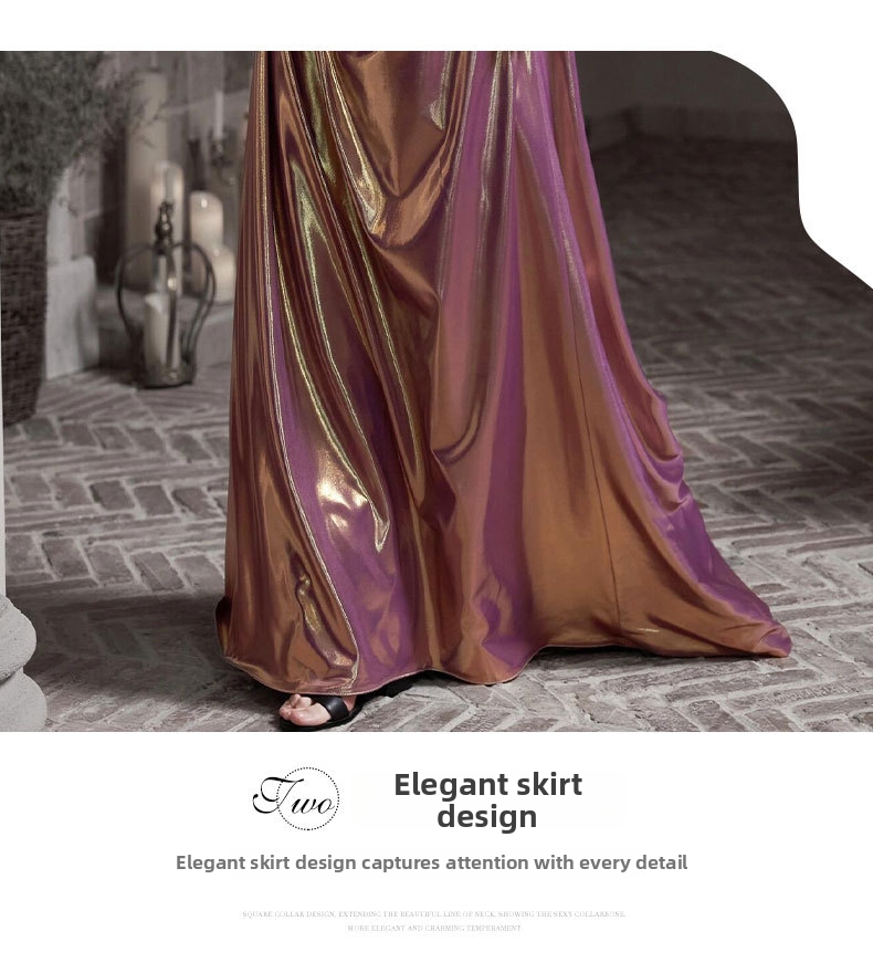 off the Shoulder Toast Dress French Style Engagement Dress Luxurious Birthday Party Coming of Age Ceremony Emcee Long Dress Women's Clothing Wedding Party Wear_ecoleips.com