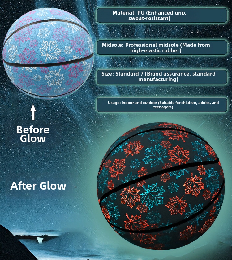 Bola de basquete brilhante em couro pu para crianças e jovens_voghion.com