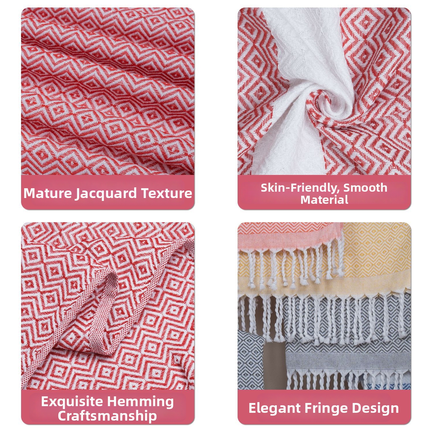 Serviette de plage à motif losanges, absorbante, à séchage rapide, douce et agréable au toucher, grande taille, plusieurs couleurs disponibles._voghion.com