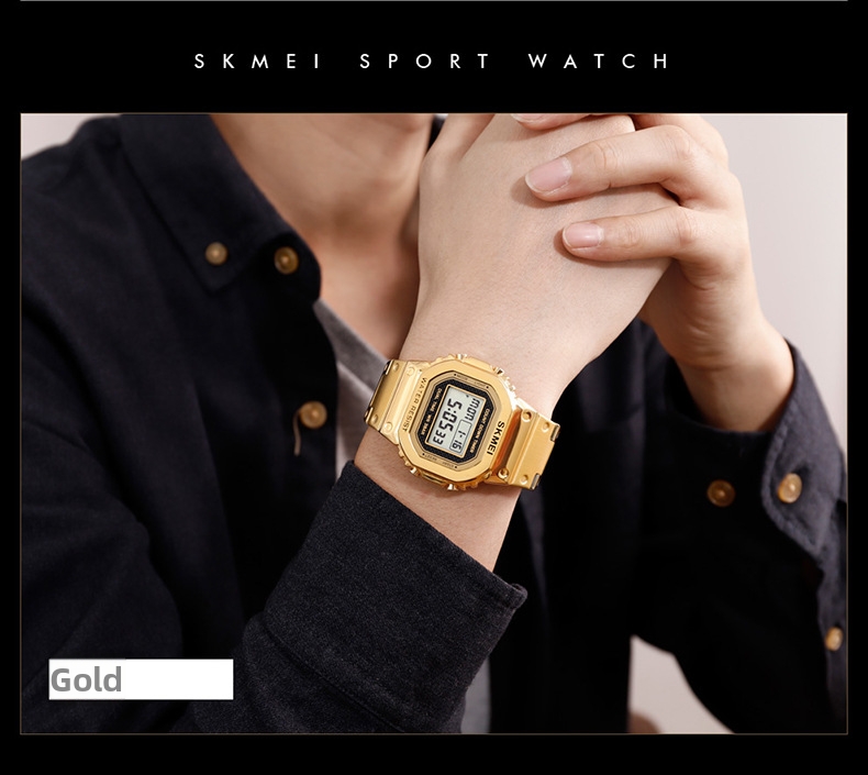 Men's Digital Watch Luminous Mechanical Style Trendy Round Dial_voghion.com