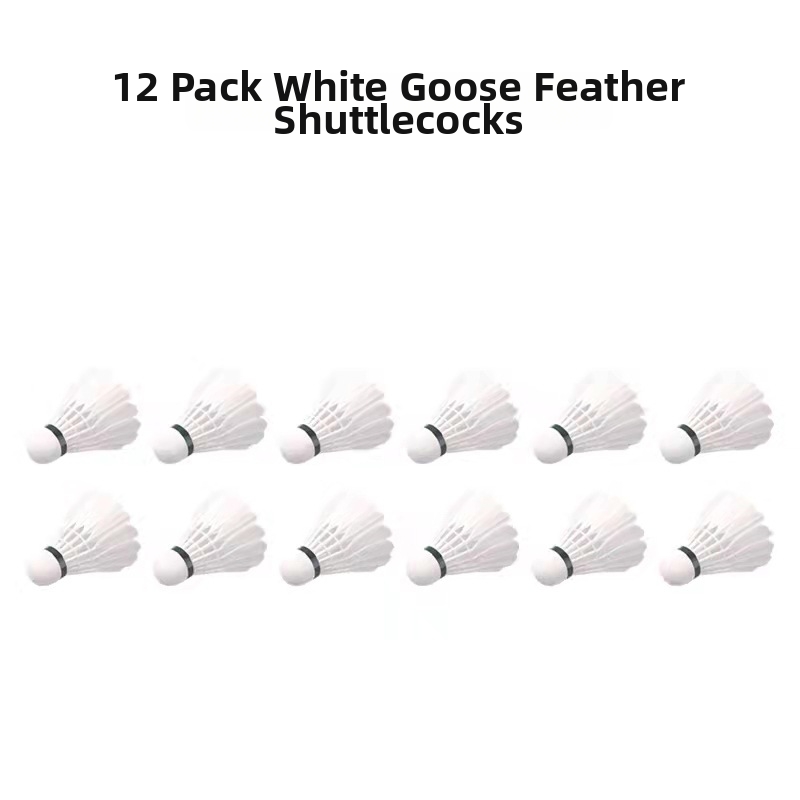 12 Pack Badminton Shuttlecocks Goose Feathers Windproof Durable Stable For Indoor Outdoor Competitions 76 Speed_voghion.com