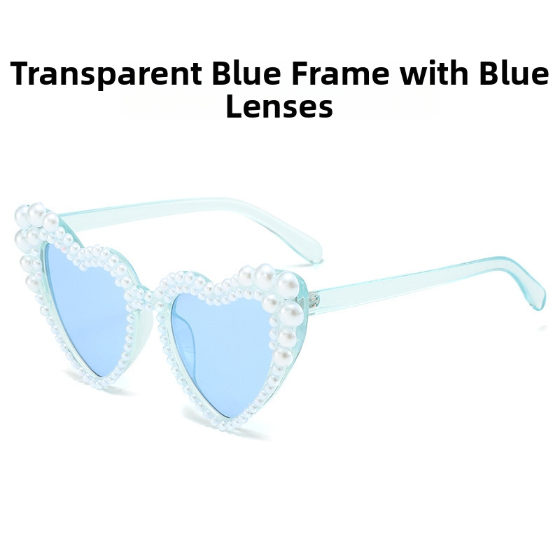 Unisex-Sonnenbrille in Herzform mit Diamantenbesatz – Trendiger Retro-Look im Runway-Stil – Vollständiger UV-Schutz_voghion.com