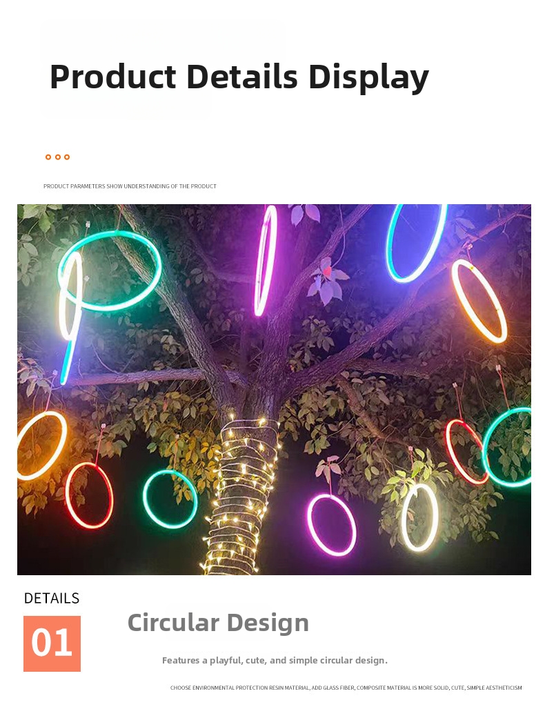 Waterproof Led Circular Light For Garden Hanging Decorations_voghion.com