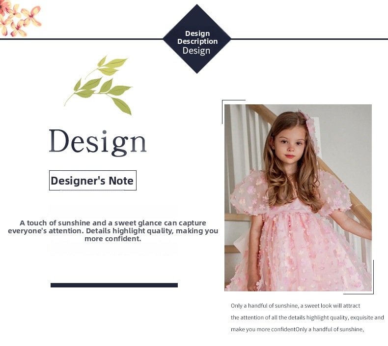Kinder Puffärmel Blumen Prinzessin Kleid Für Mädchen Festlich_voghion.com