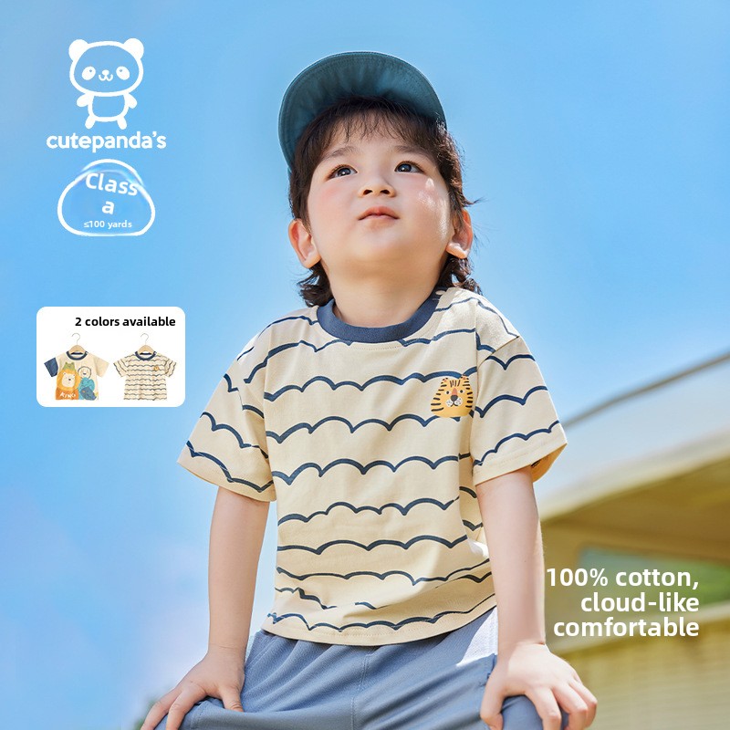 T-shirt neonato in cotone a maniche corte top estivo bimbo_voghion.com