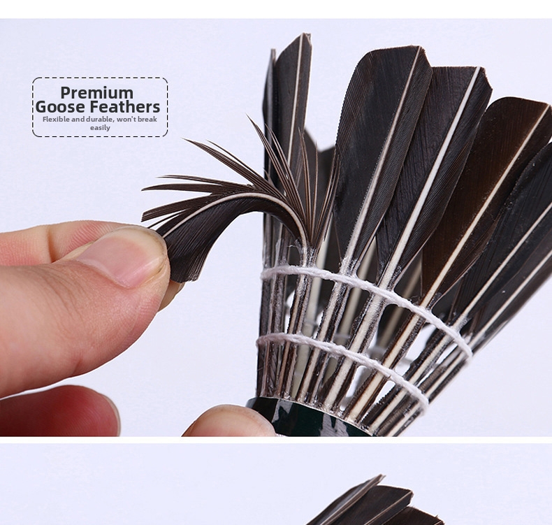 Badminton Shuttlecocks Goose Feathers Durable Indoor Outdoor Pack_voghion.com