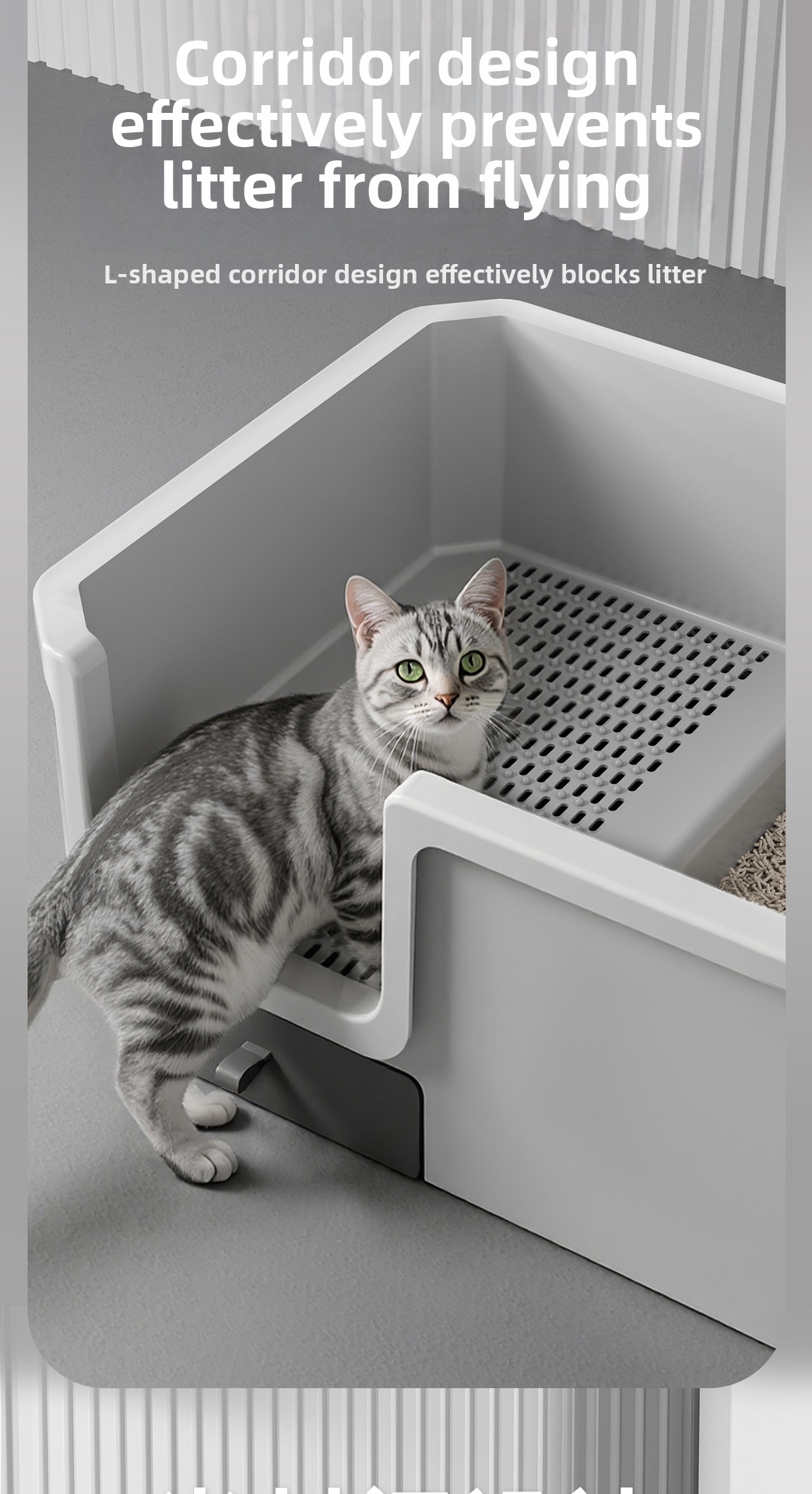 Grooss Halvoppene Katzentoilette Mit Hohem Rand Fir Haustiere_voghion.com