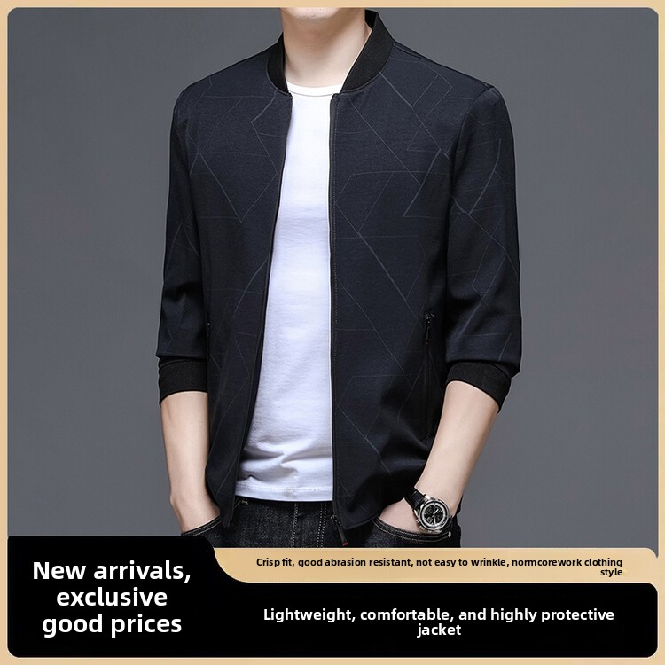 Nouvelle veste bomber décontractée pour homme, veste de baseball cintrée, vêtement d'extérieur léger et tendance pour le printemps et l'automne_voghion.com