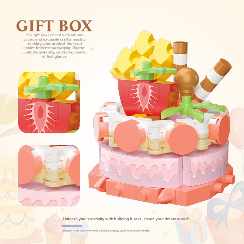 LEGO-compatibele bouwblokken uit de Dessert Cake Party-serie, educatief doe-het-zelf bouwspeelgoed voor kinderen, verjaardagscadeaus._voghion.com