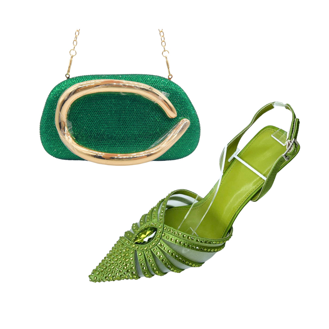 Damen Strass Stilettos Und Clutch Handtaschen Set Für Partys_voghion.com