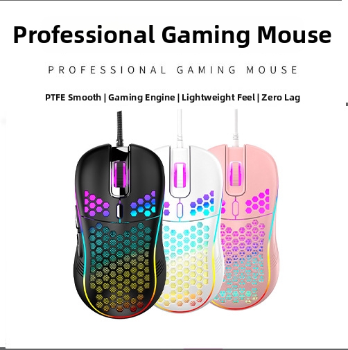 Perforated Wired Wireless Rechargeable Mouse Luminous Lightweight For E Sports Gaming And Office Use_voghion.com