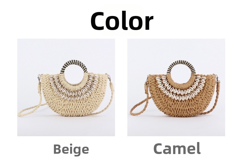 Minimalist Straw Crossbody Bag Semi Circular Hand Held Bag For Women_voghion.com