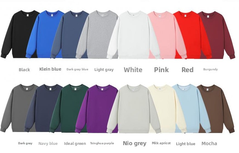 Unisex Rundhals Sweatshirt Aus Baumwollmix Langarm Pullover_voghion.com