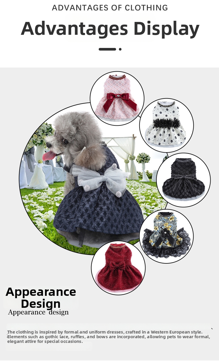 Hundklänning med rosett och dubbla lager tyll blommig prinsessa_voghion.com