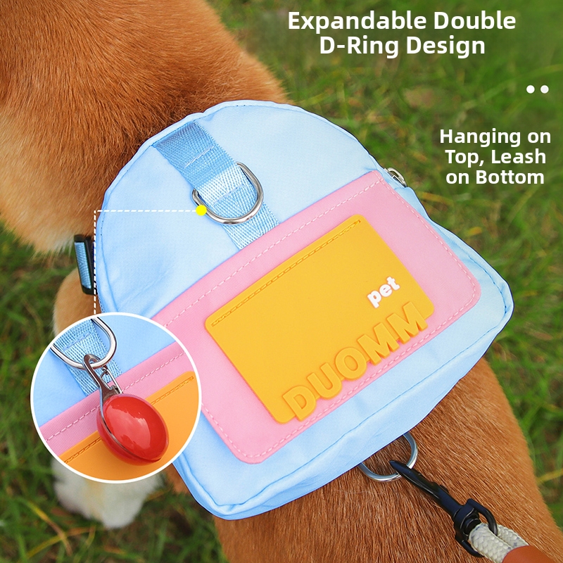 Small Medium Dogs Pet Backpack Snack Bag Leash Harness Set Dog Carrier For Shiba Inu Teddy_voghion.com
