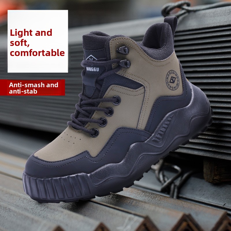 DG Mens Safety Work Shoes: Steel Toe, Anti-Puncture, Lightweight & Durable Job Site Boots For Construction And Industrial Use_voghion.com