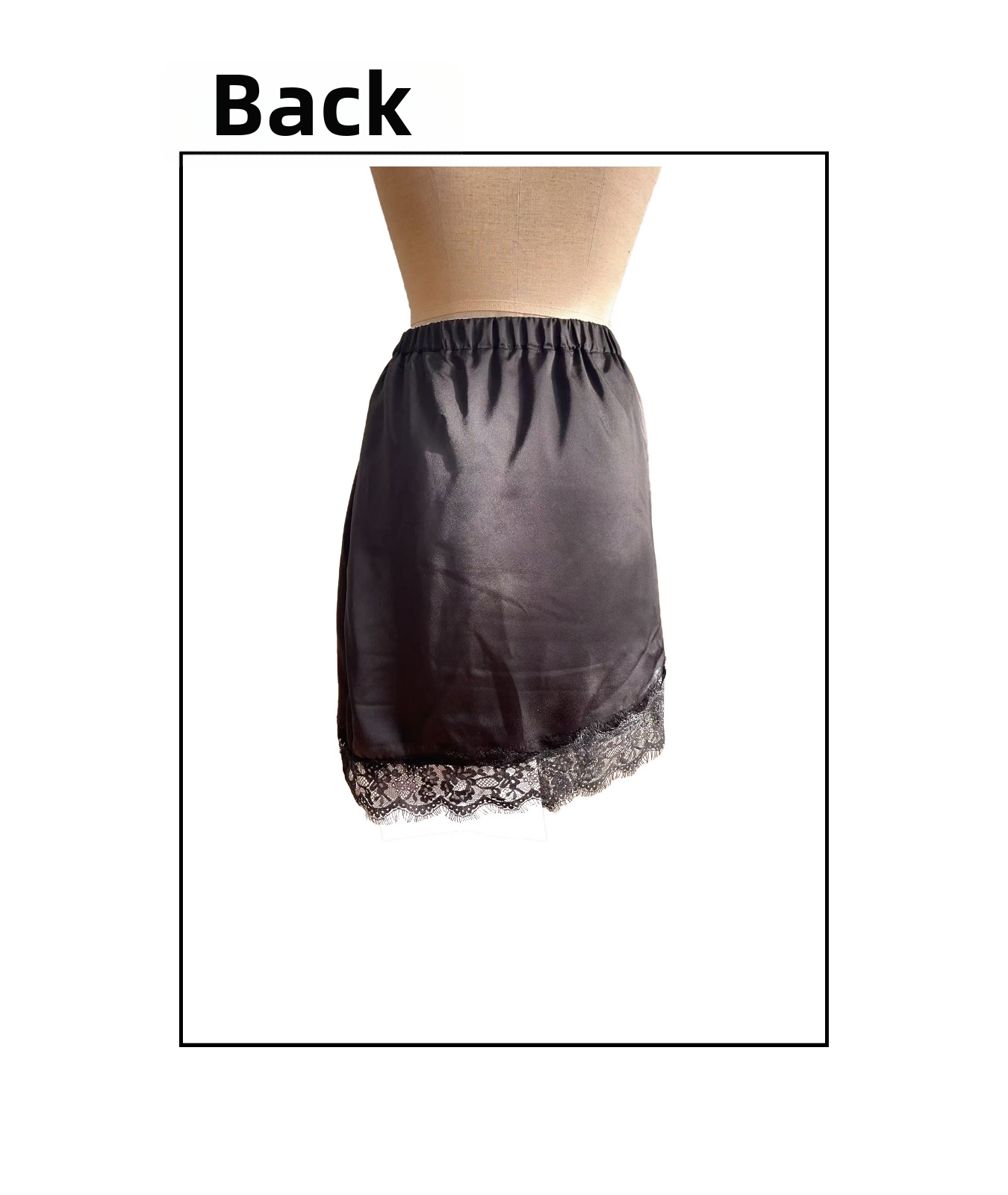 Silk Slim Fit A-Line Skirt Lace Trimmed Snowflake Design Irregular Style New Arrival Women's Bottoms_ecoleips.com