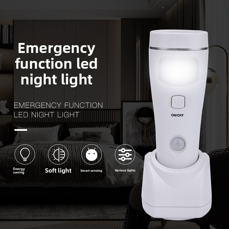 Torcia notturna di emergenza, tubo per camera da letto, scale, induzione intelligente del corpo umano a LED, torcia a induzione con spina, luce notturna_voghion.com