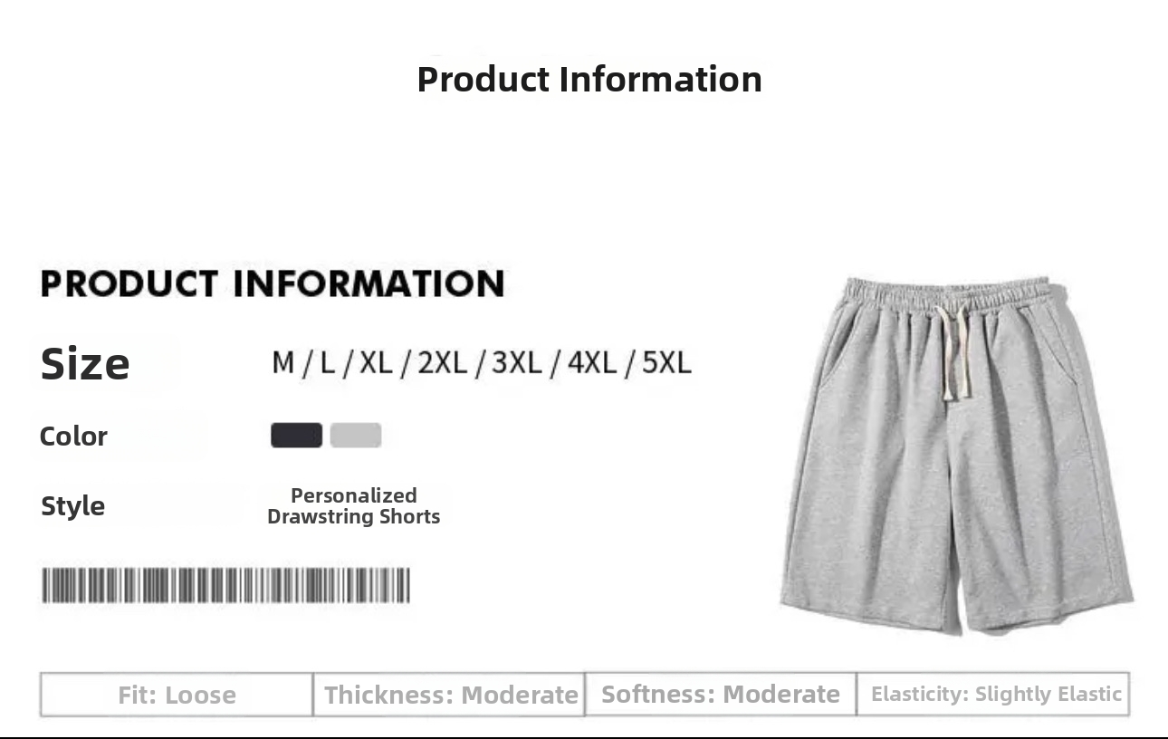 Men's Solid Color Straight Leg Shorts Vibe Street Basic Summer Outerwear Cool Hip Hop Five Point Sports Pants_viptrois.com