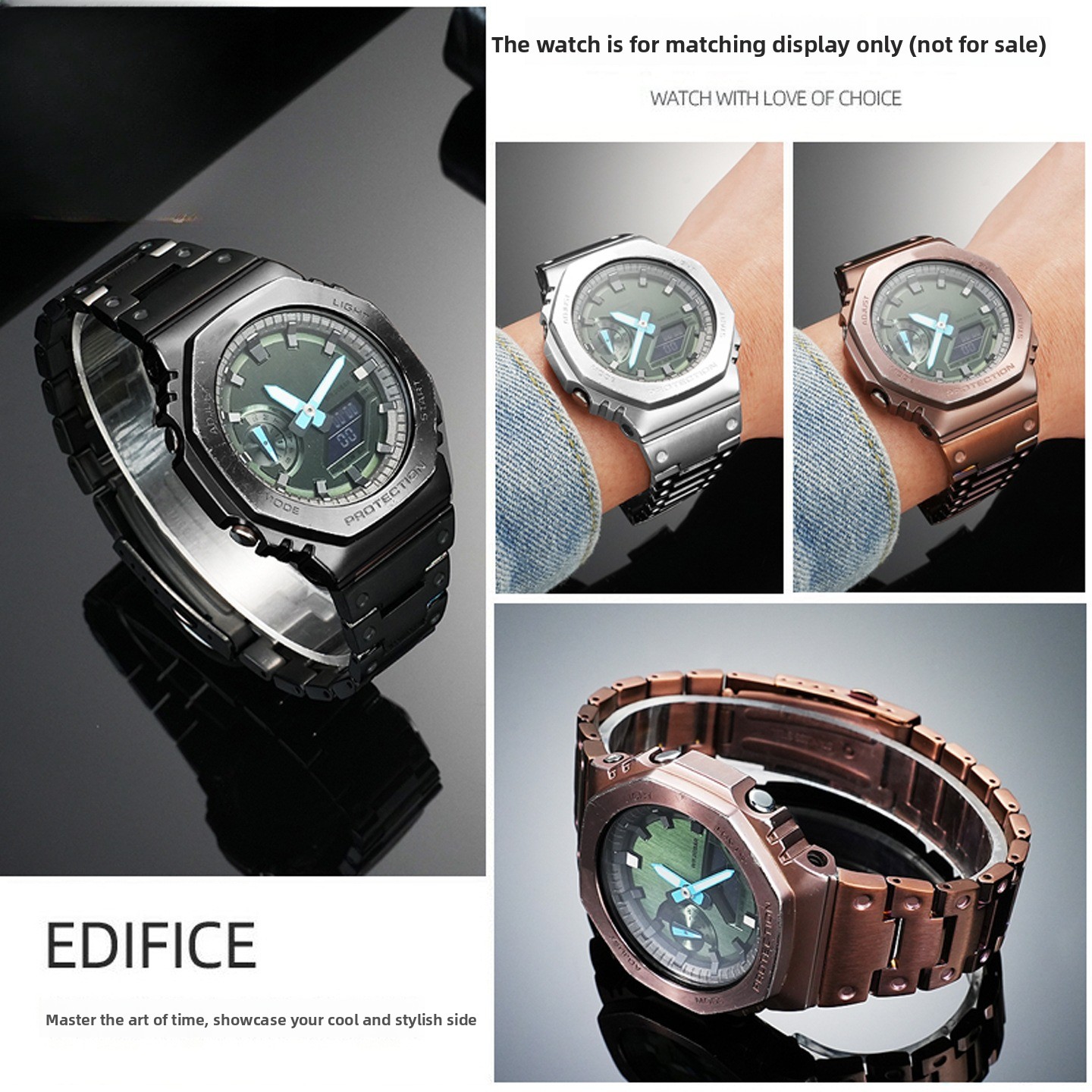 For Casio 5611 Gm2100 Solid Stainless Steel Watch Band Strap Mens