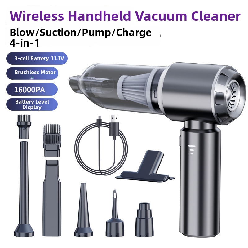 Akku-Handstaubsauger für Autos, bürstenlos, mit Saug- und Gebläsefunktion, Tierhaarentferner für Fahrzeuge_voghion.com