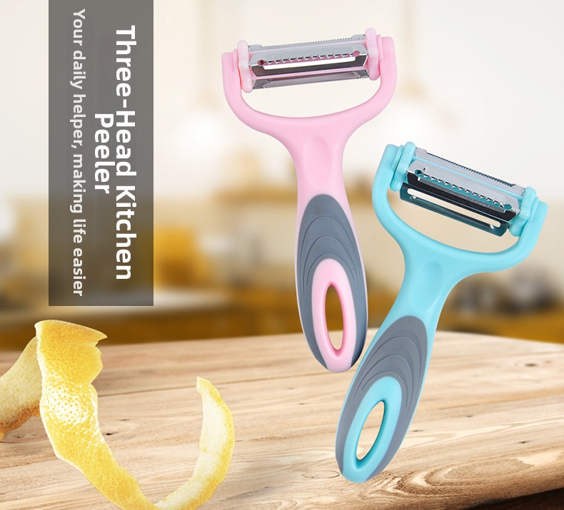 3 In 1 Vegetable Peeler Stainless Steel Rotary Peeler Slicer_voghion.com