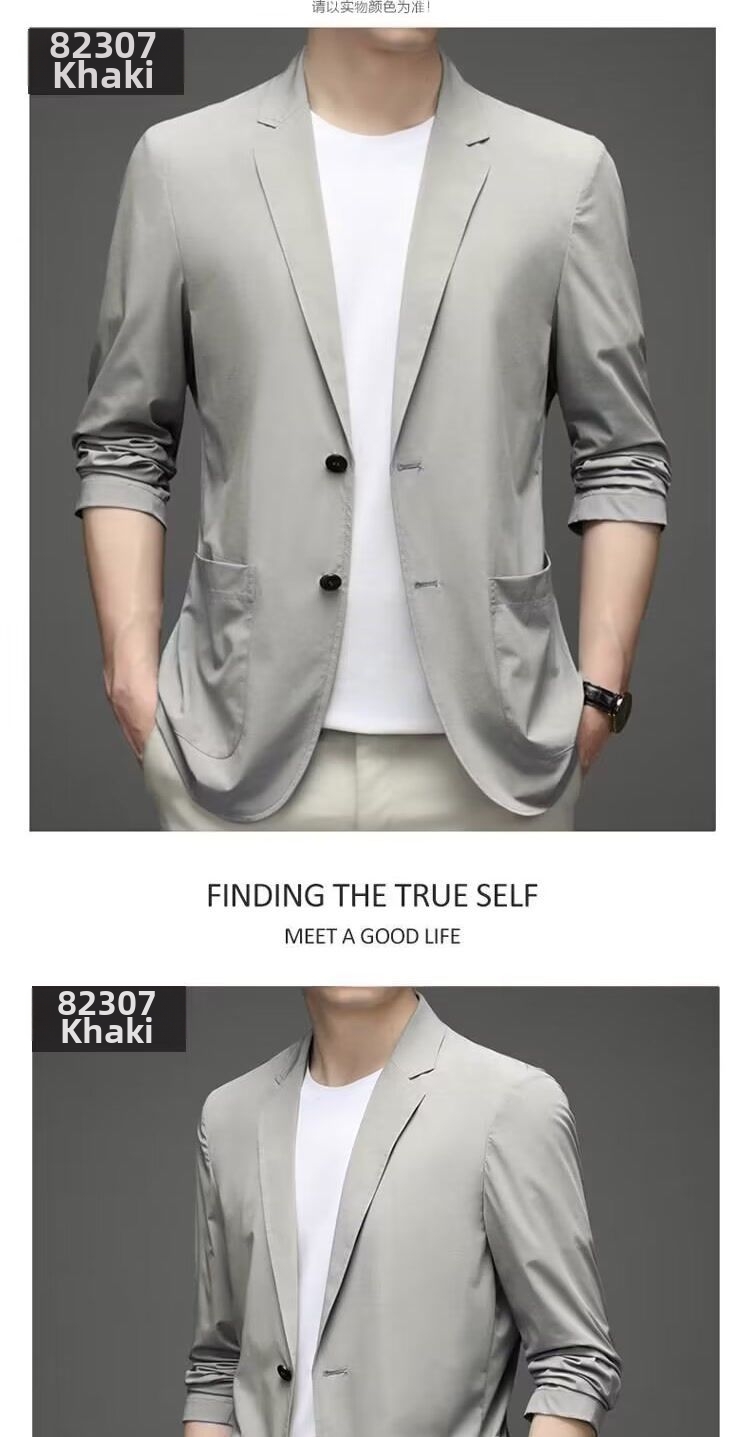 Blazer décontracté léger pour homme pour printemps été bureau_voghion.com