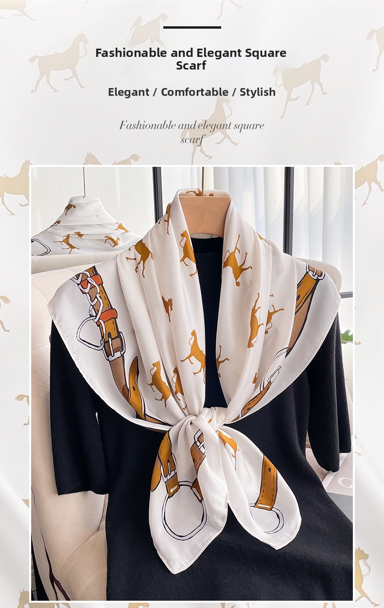 Small Square Scarf For Women Silk Neckerchief Versatile Accessory_voghion.com