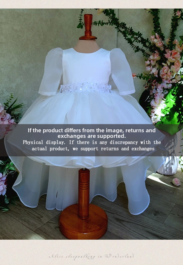Witte prinsessenjurk voor meisjes met tule rok en strik_voghion.com