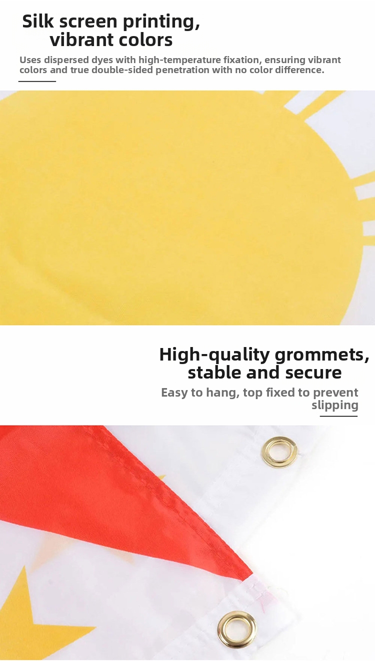 Philippine Flag Polyester Fabric For Outdoor Advertising Events_voghion.com