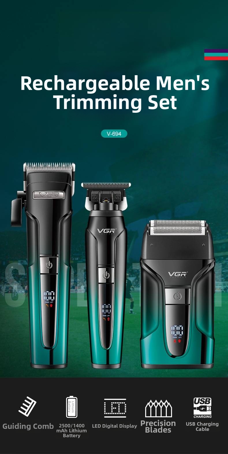 Electric Hair Clipper With Digital Display Professional Trimmer_voghion.com