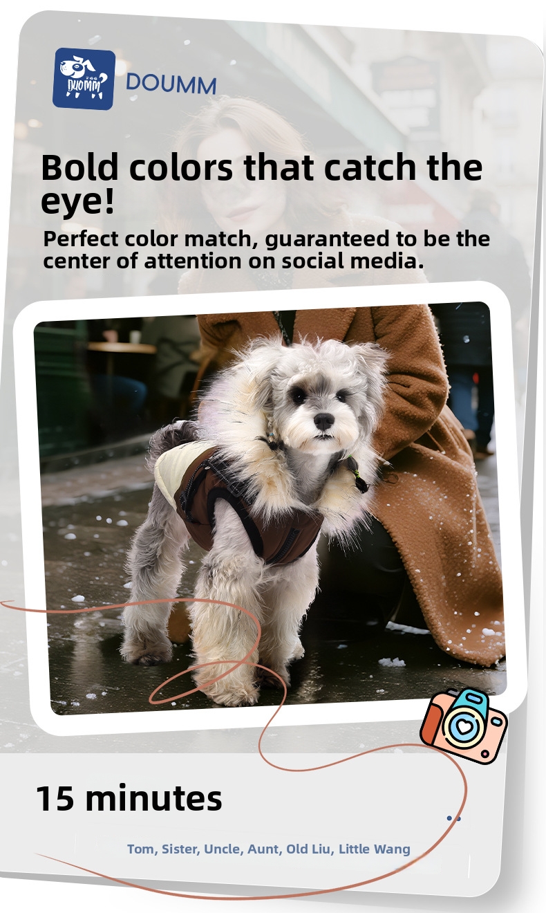 Winter Dog Hooded Jacket Fleece Lined Windproof Pet Parka Warm_voghion.com