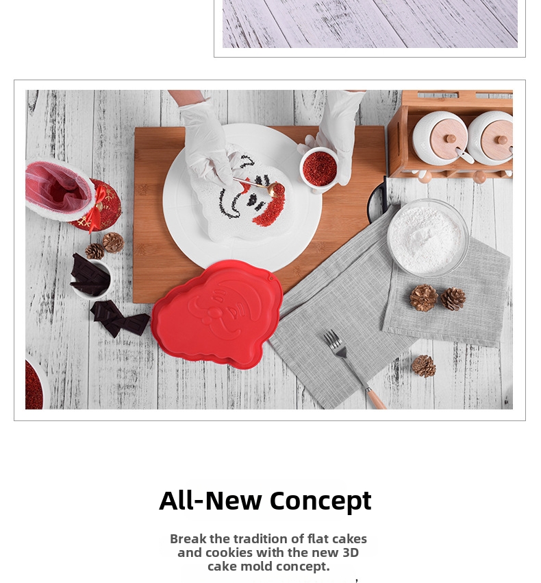 Weihnachtskuchenformen aus Silikon, Weihnachtsmann-Backform, FDA-konform, DIY-Küche, Esszimmer, Bar, Zuhause_voghion.com